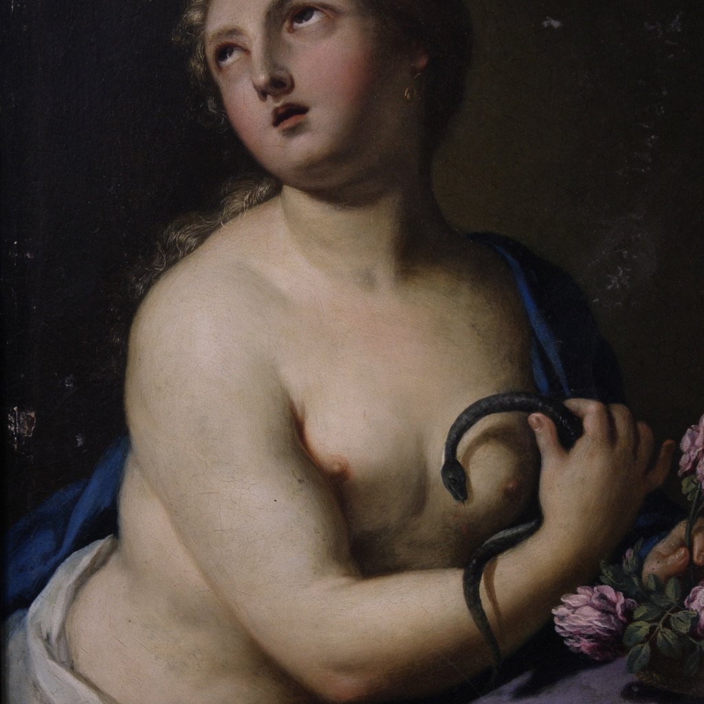 18th-century Italian Painting On Copper, The Death Of Cleopatra-photo-3