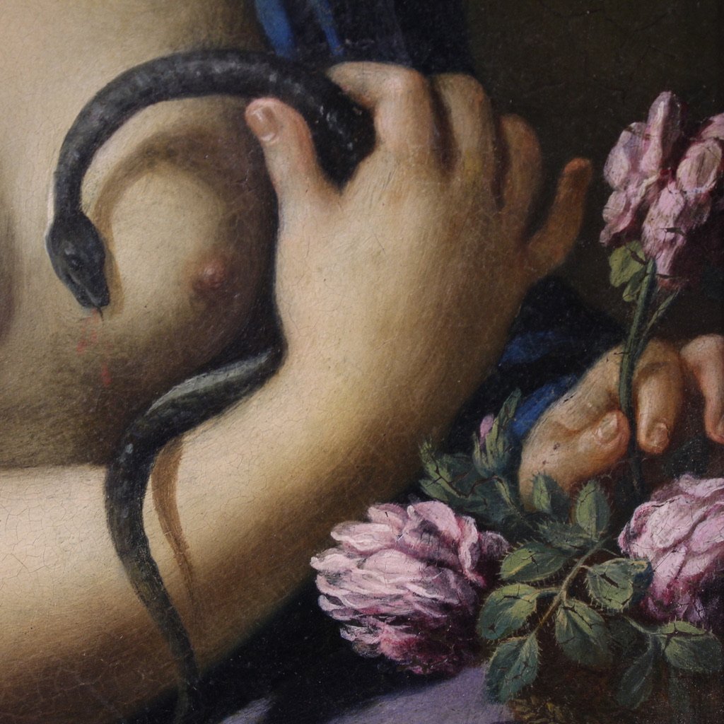 18th-century Italian Painting On Copper, The Death Of Cleopatra-photo-5