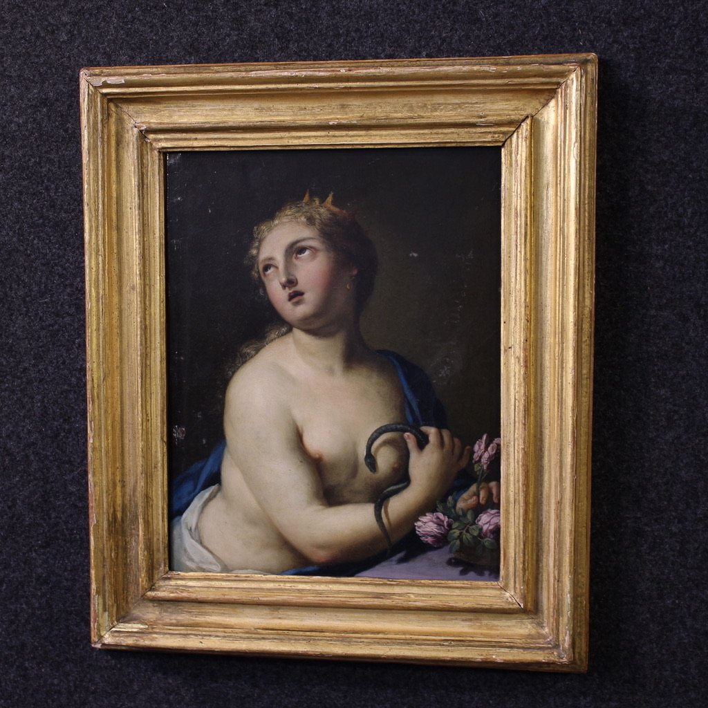 18th-century Italian Painting On Copper, The Death Of Cleopatra-photo-7