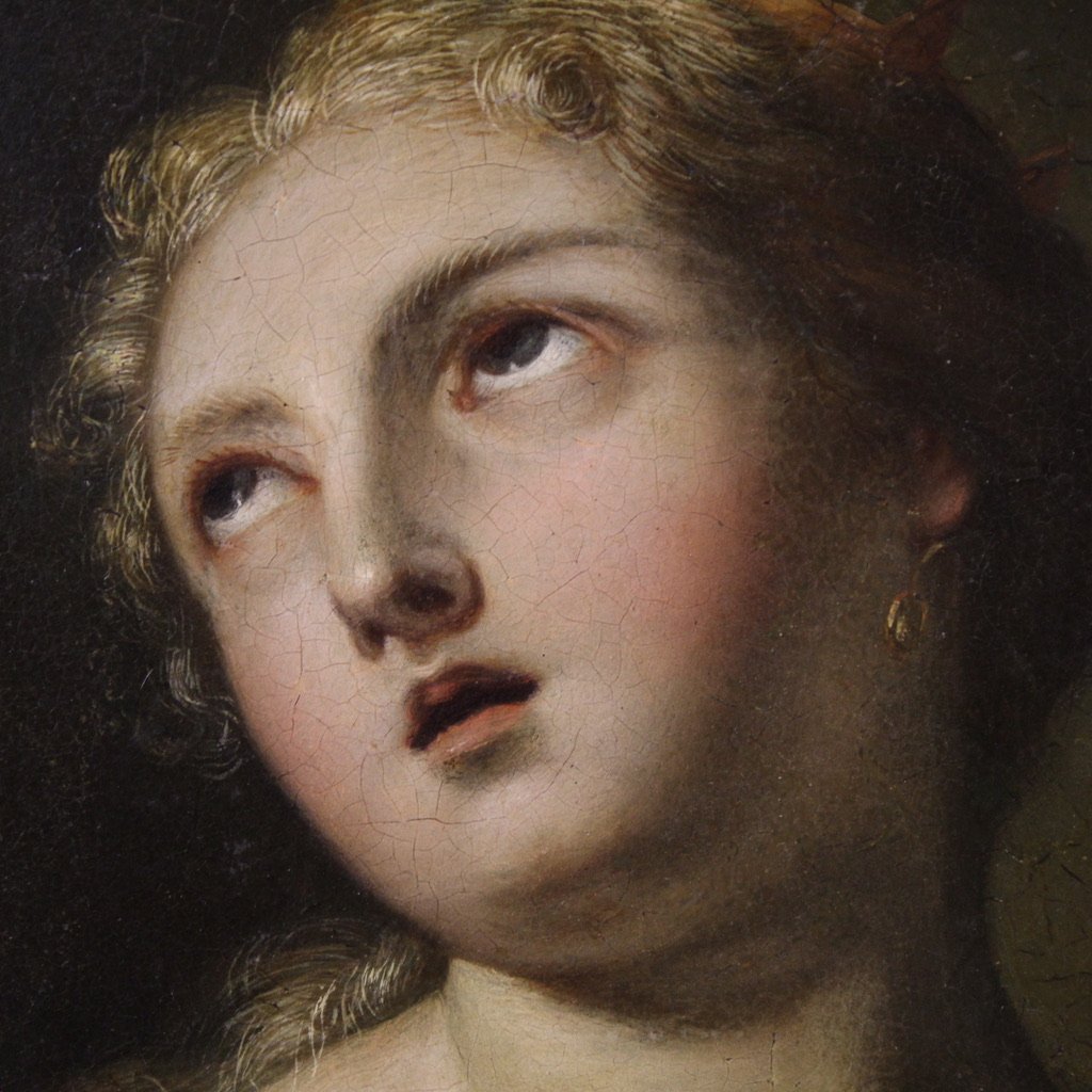 18th-century Italian Painting On Copper, The Death Of Cleopatra-photo-8