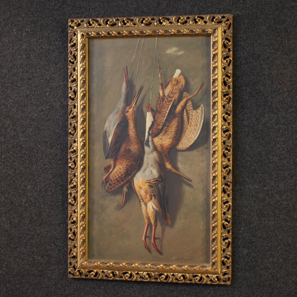 20th Century Italian Painting, Still Life With Game-photo-7
