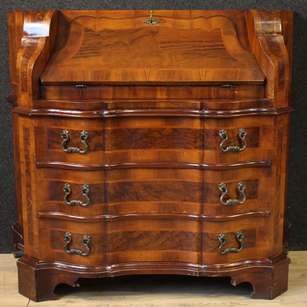 Bureau vénitien en bois de noyer du 20ème siècle-photo-3