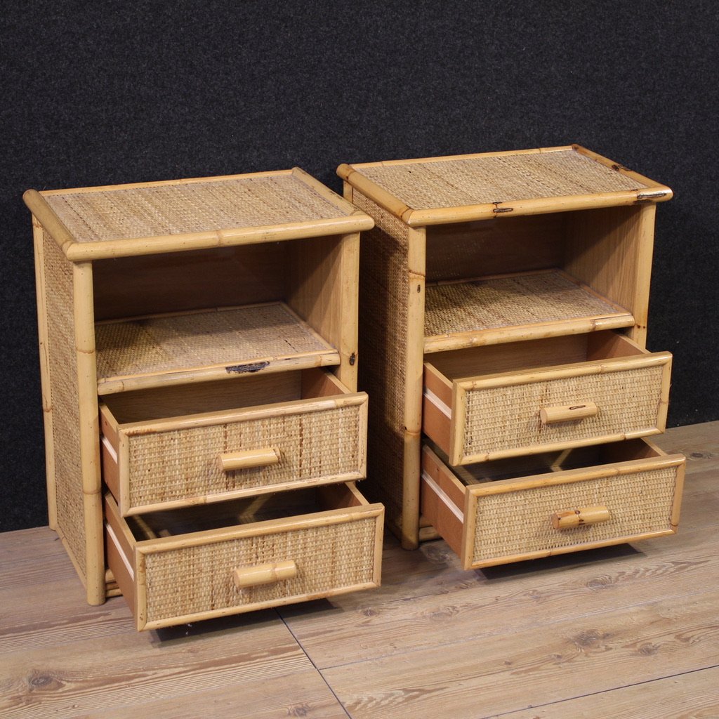 Pair Of Italian Bedside Tables From The 1980s-photo-3