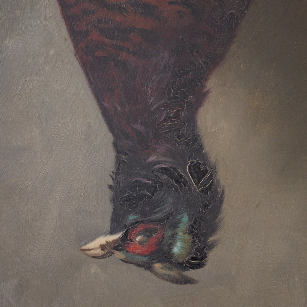 Signed Still Life Painting With Game From The 20th Century-photo-6