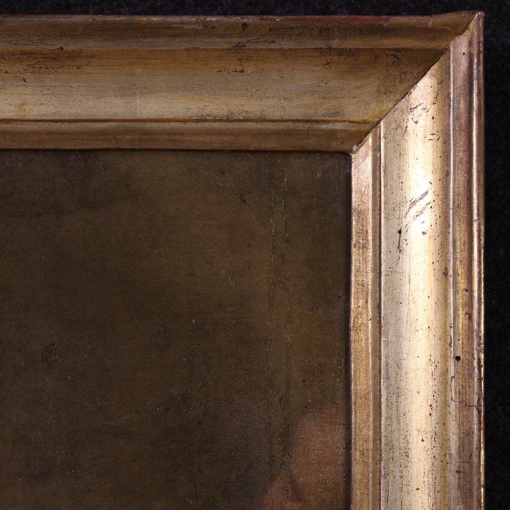 Ancien tableau italien du 18ème siècle, le Sacré-Cœur de Jésus-photo-3