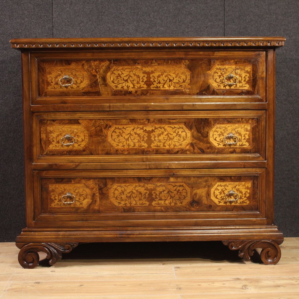 Great 20th Century Inlaid Chest Of Drawers-photo-2