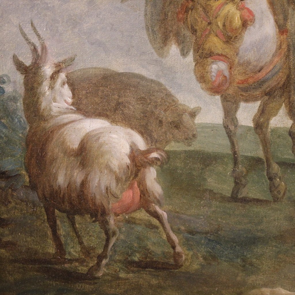 Great 18th Century French Painting, Romantic Pastoral Scene-photo-6