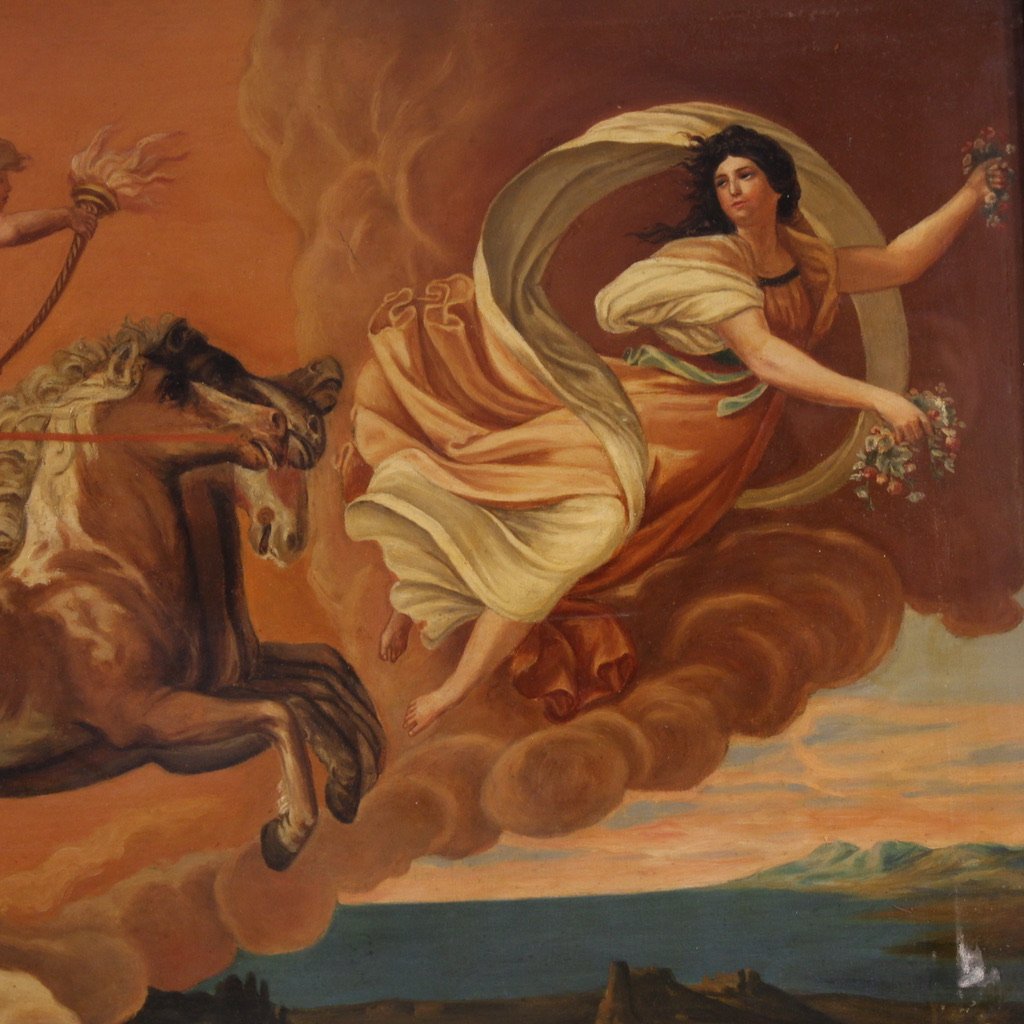 Great 19th-century Mythological Painting, The Chariot Of Dawn After Guido Reni-photo-4