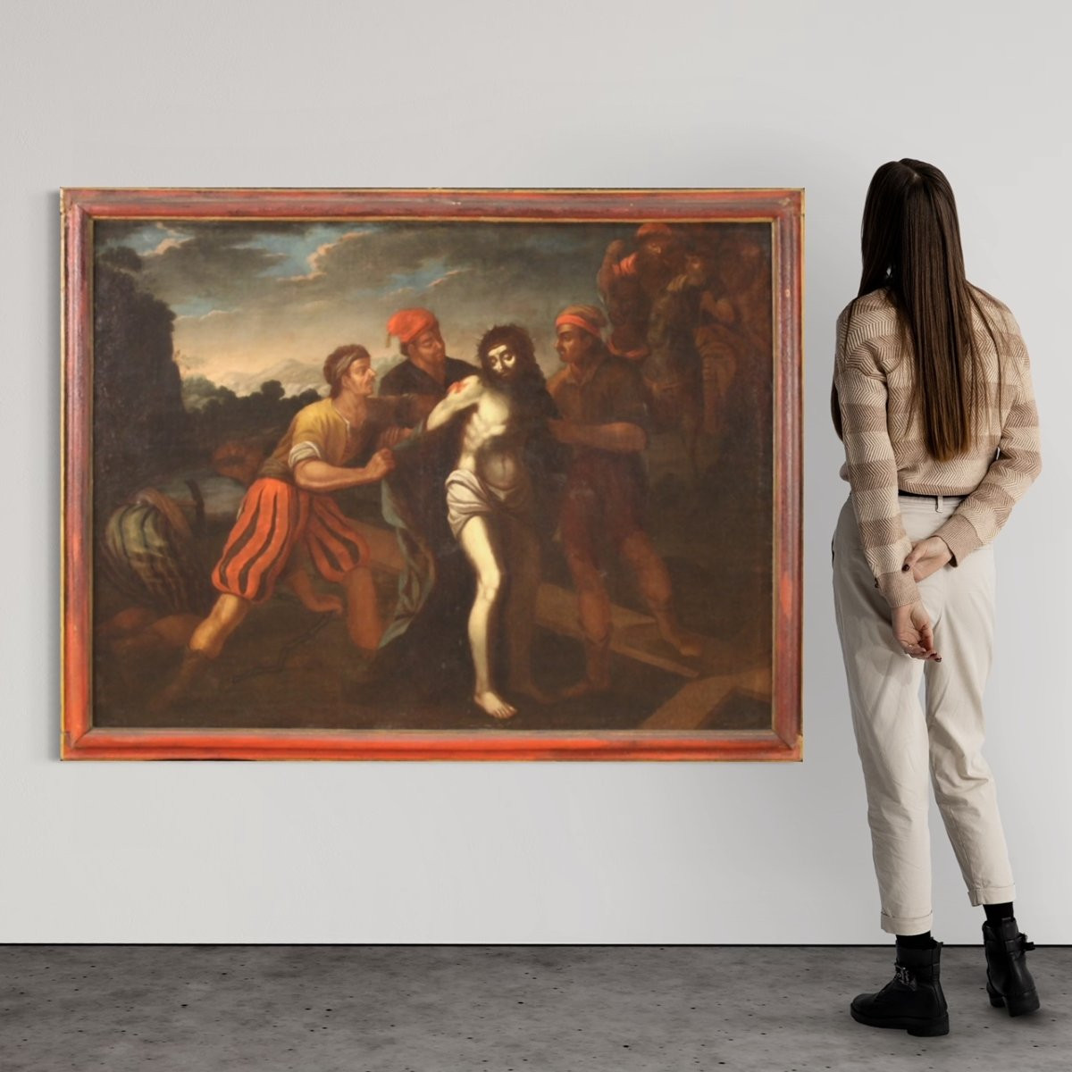 Tableau italien Passion du Christ du 17ème siècle-photo-1