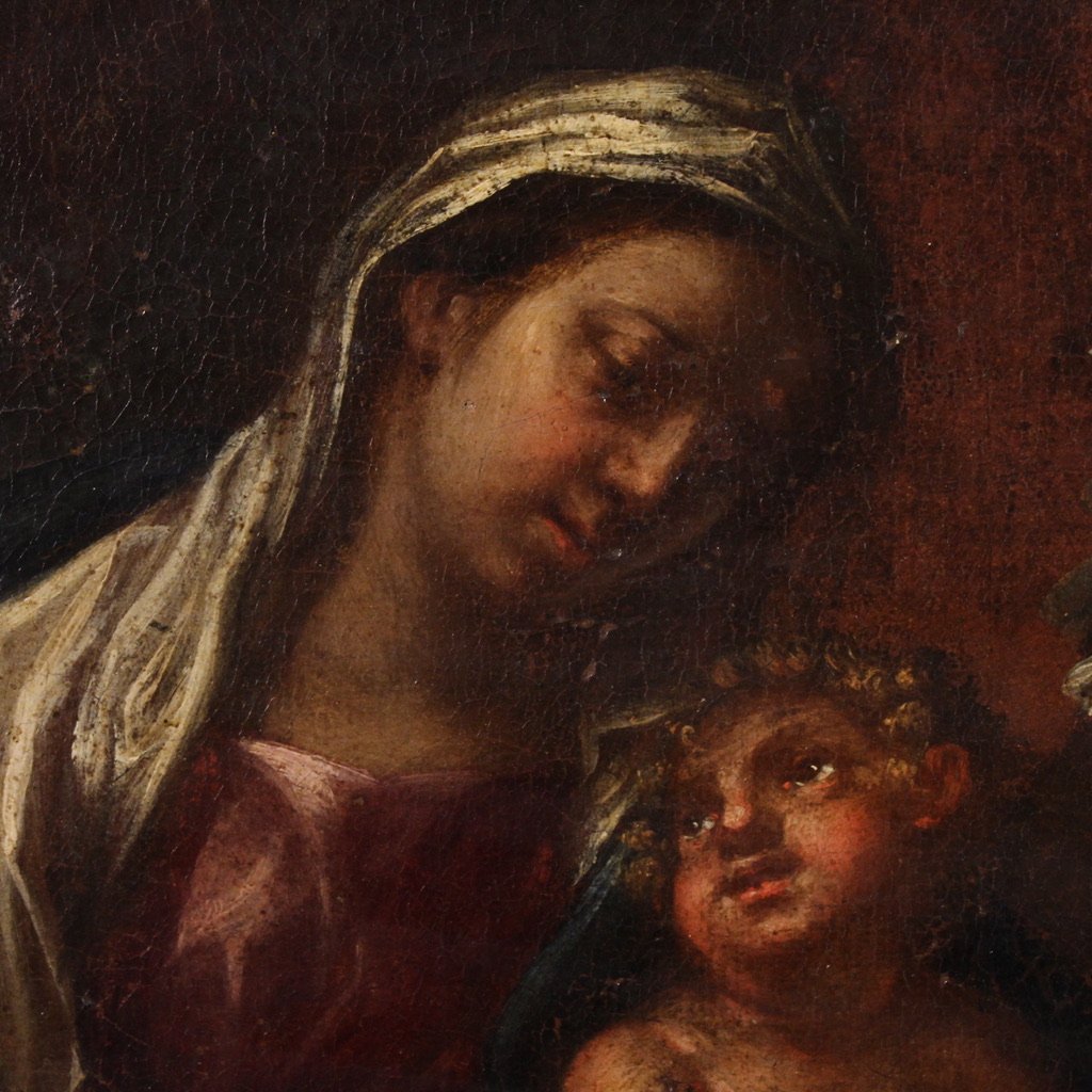 Grand tableau religieux du 17ème siècle, L'Adoration des Mages-photo-6