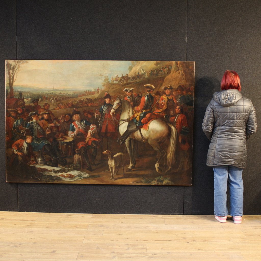 Grand tableau français du 18ème siècle, halte des grenadiers montés de la Garde royale-photo-1