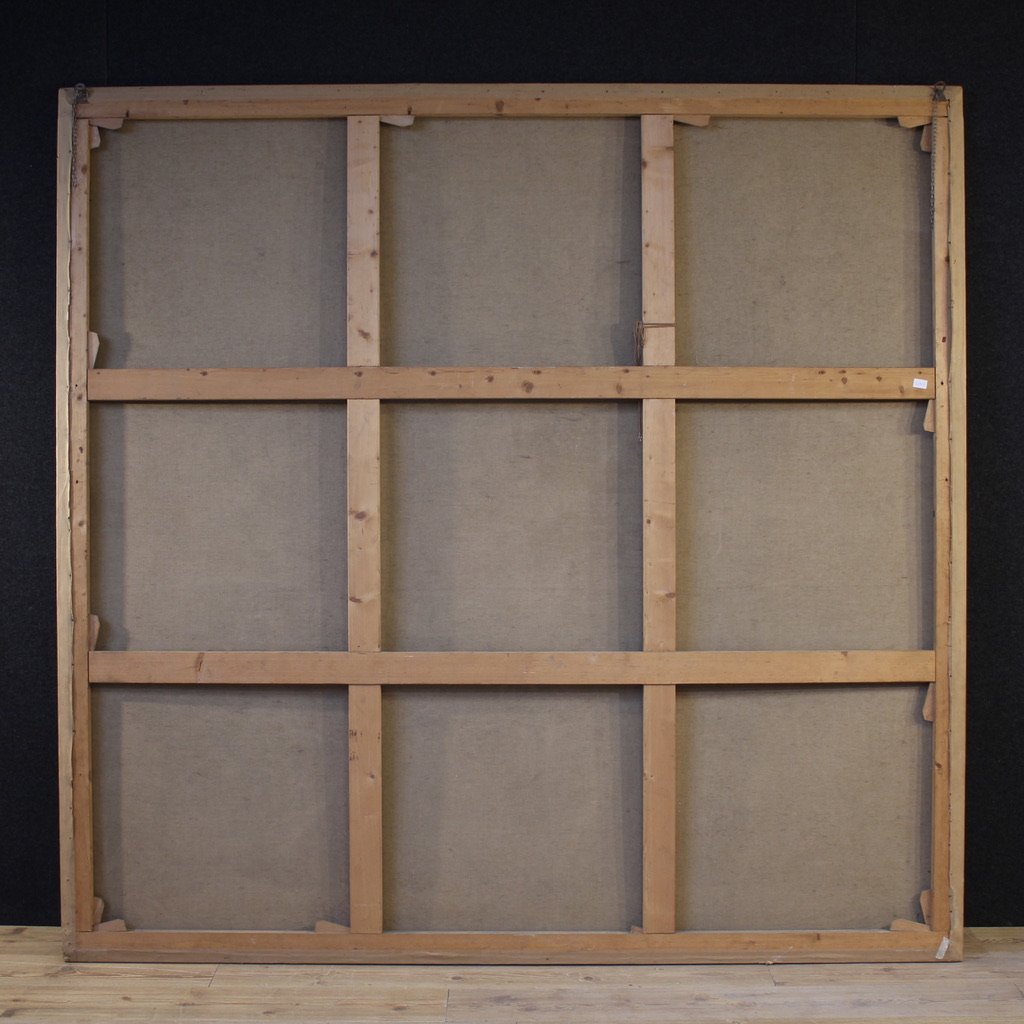 Grand tableau mythologique du 18ème siècle, Philémon et Baucis visités par Jupiter et Mercure-photo-5