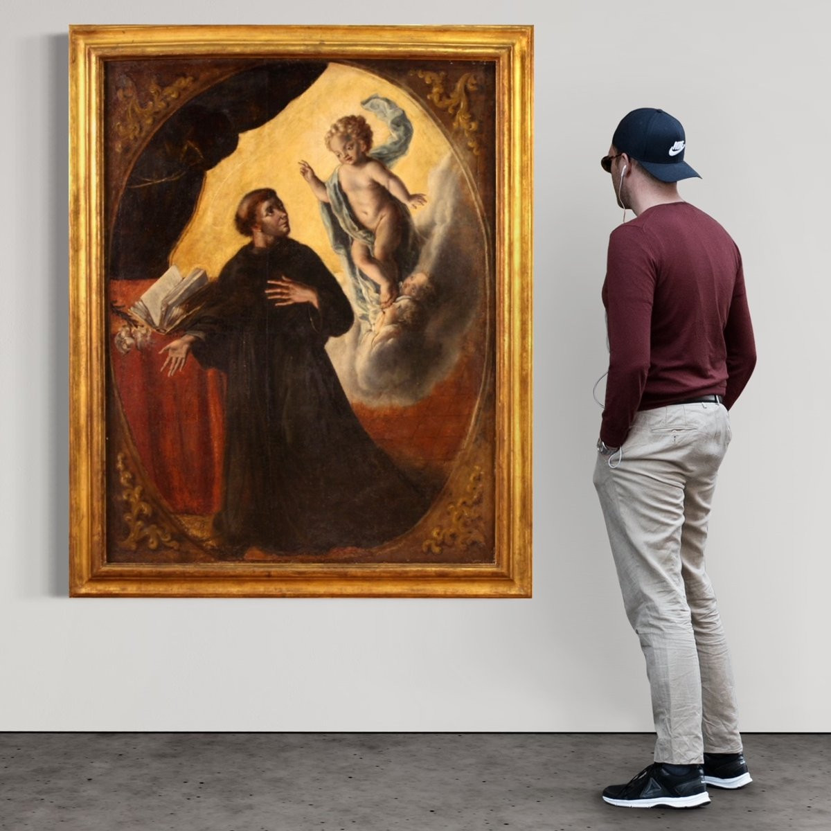 Tableau religieux du 18ème siècle, Saint Antoine de Padoue-photo-1