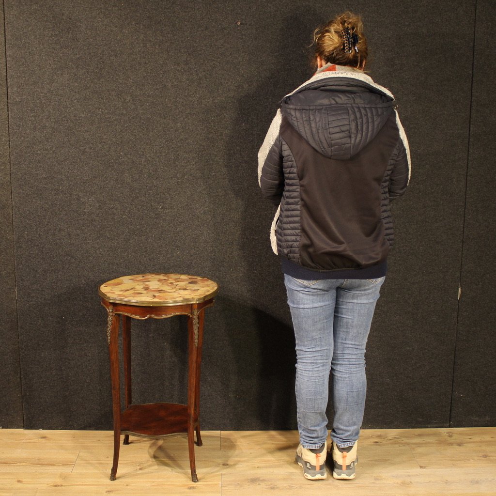 French Napoleon III Style Side Table With Marble Top-photo-3