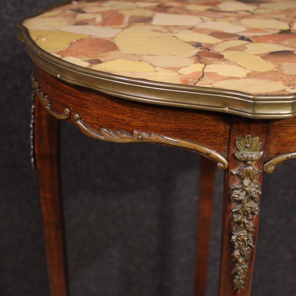 French Napoleon III Style Side Table With Marble Top-photo-1