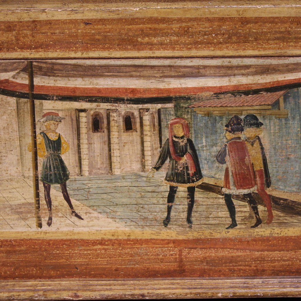 Coffre italien peint du 20ème siècle-photo-4