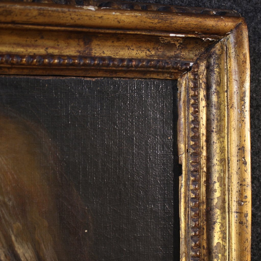 Peinture italienne du 19ème siècle, portrait d'une jeune fille-photo-5