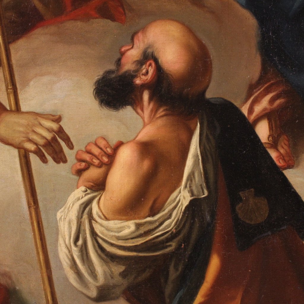 Great 18th-century Italian Painting Of The Madonna And Child With St. John The Baptist -photo-3