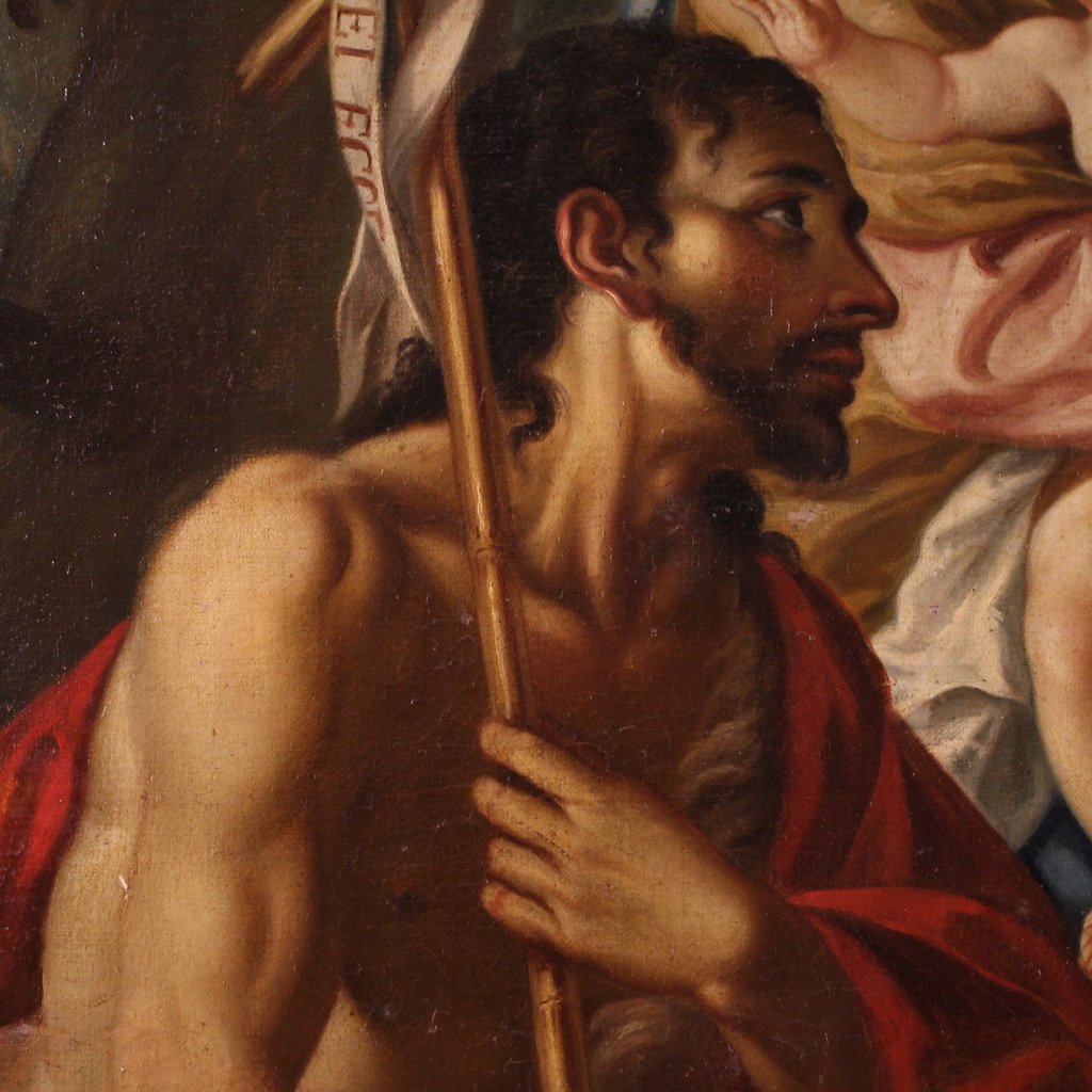 Great 18th-century Italian Painting Of The Madonna And Child With St. John The Baptist -photo-7