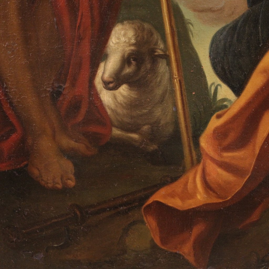 Great 18th-century Italian Painting Of The Madonna And Child With St. John The Baptist -photo-8