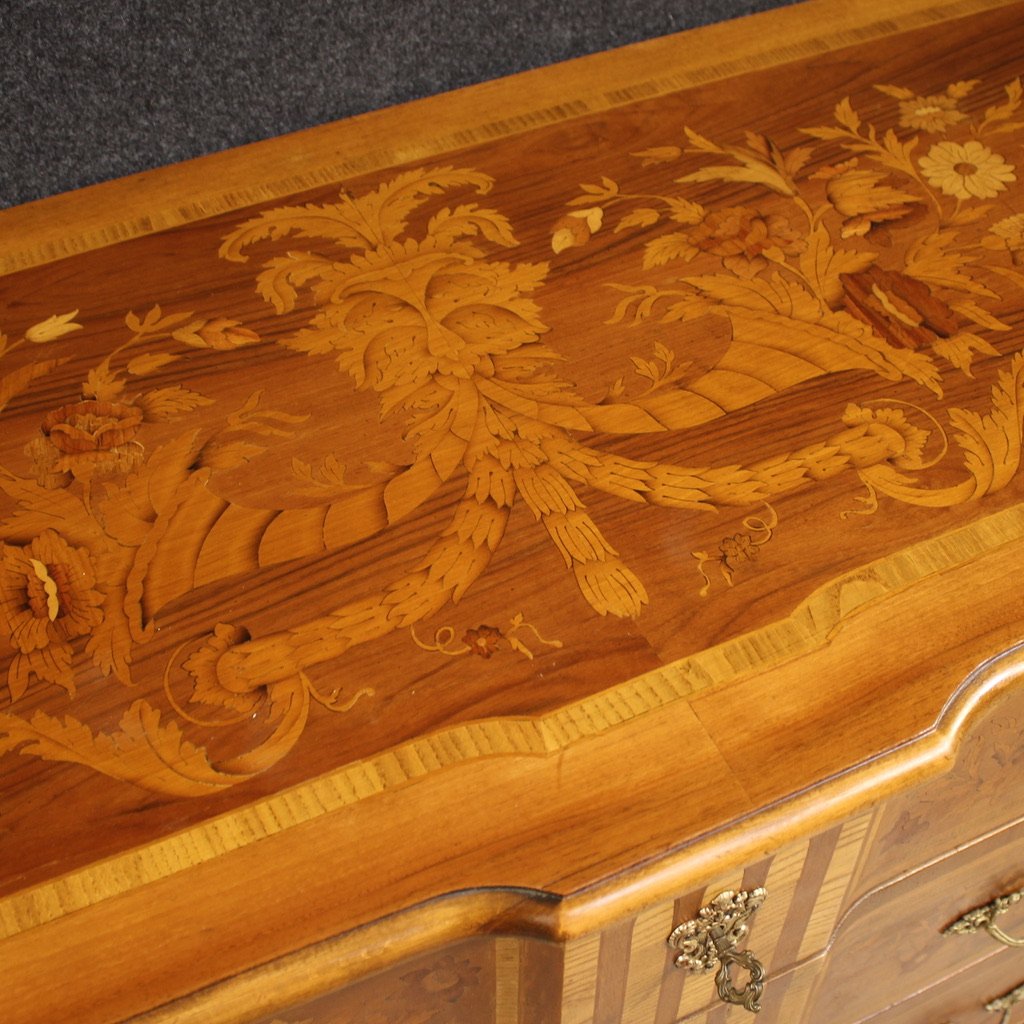 20th Century Italian Inlaid Chest Of Drawers-photo-1