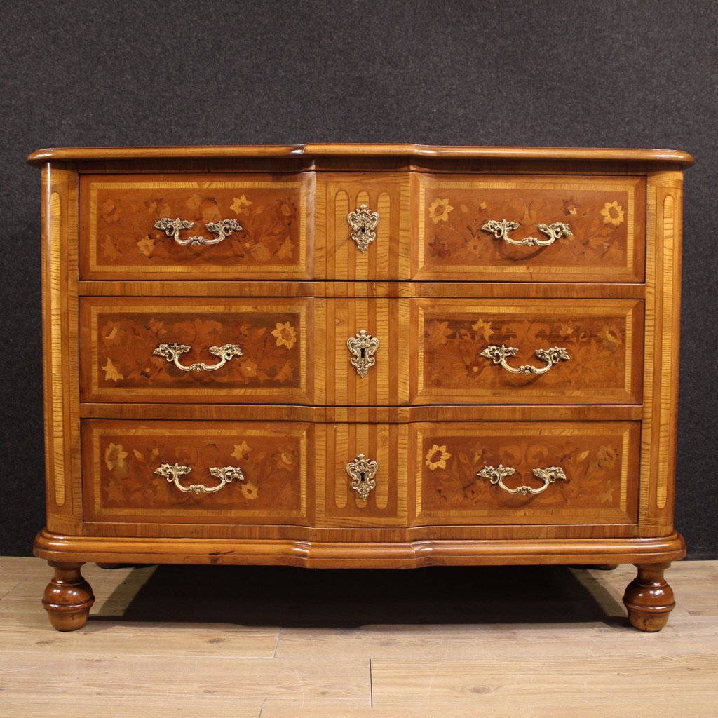 20th Century Italian Inlaid Chest Of Drawers-photo-3