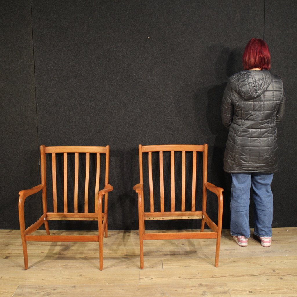 Paire de fauteuils italiens de style Paolo Buffa, années 1970-photo-2