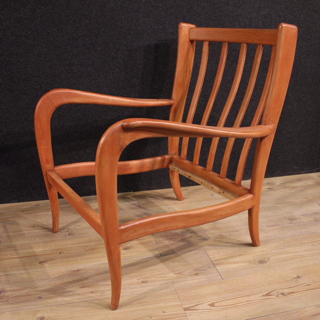 Paire de fauteuils italiens de style Paolo Buffa, années 1970-photo-3