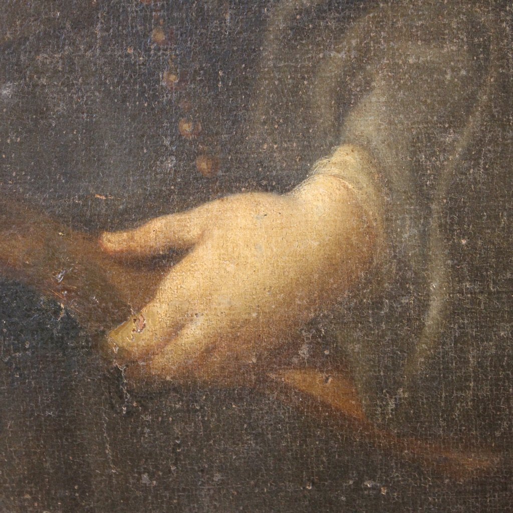 Ancien tableau italien Sainte Rita de Cascia du 17ème siècle-photo-4