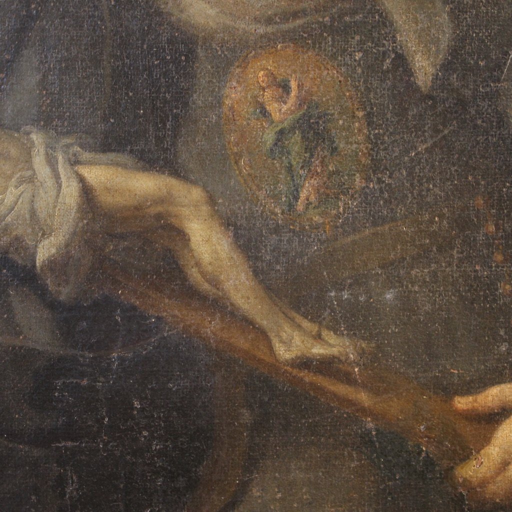 Ancien tableau italien Sainte Rita de Cascia du 17ème siècle-photo-7