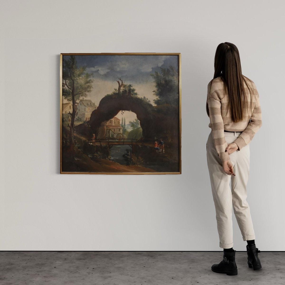 Antique French Landscape Painting From The 18th Century-photo-1