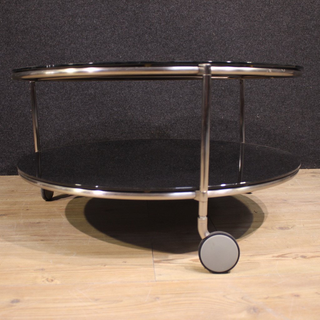 1980s Coffee Table On Casters-photo-6