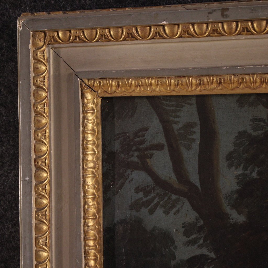 Ancien tableau français enfants jouant du 18ème siècle-photo-3