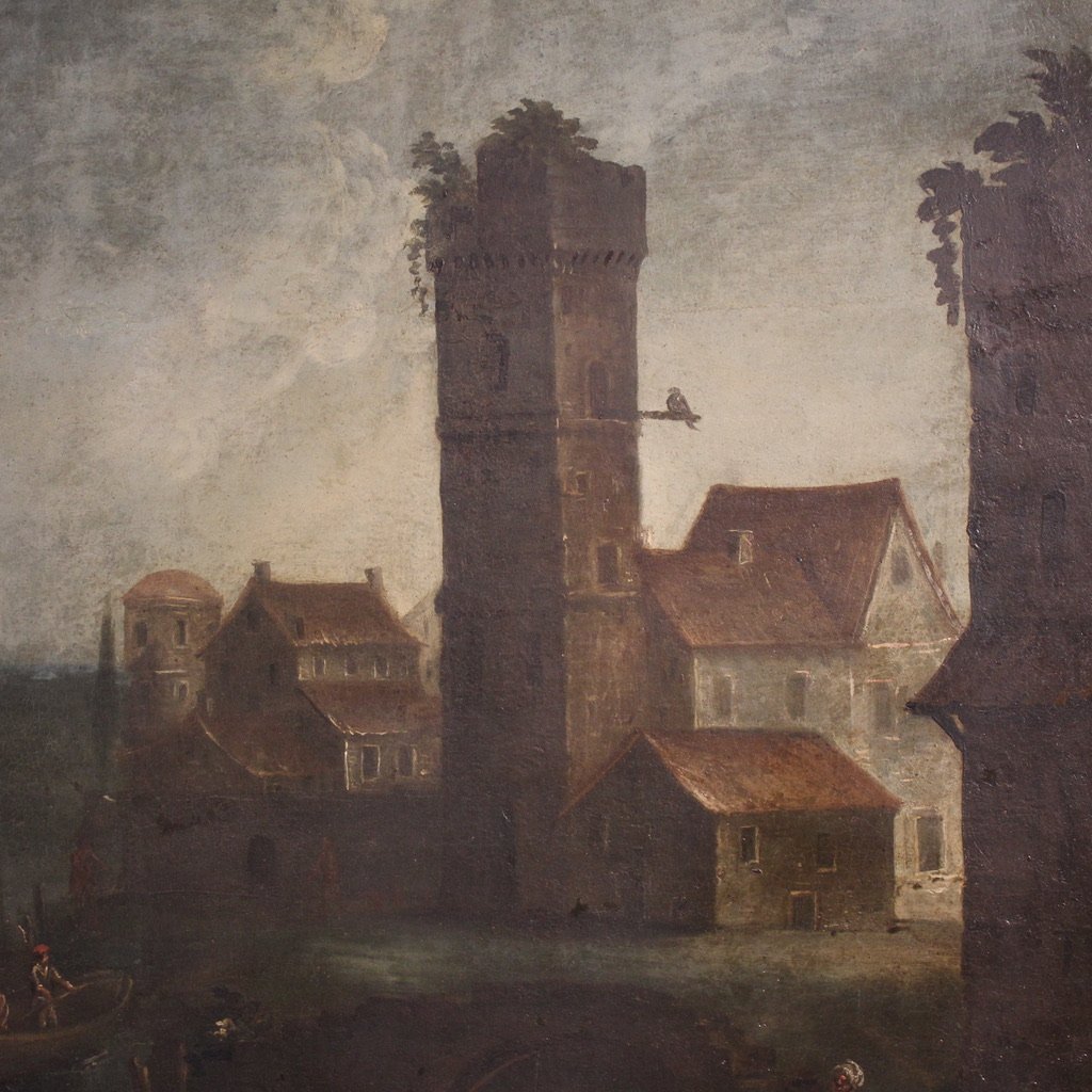 Antique 18th Century French Seascape Painting-photo-1