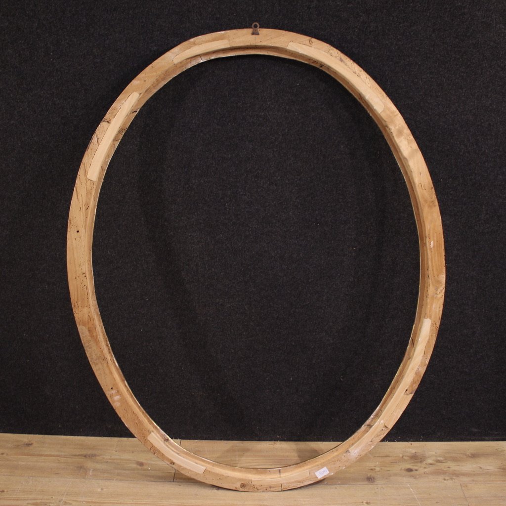 19th Century Italian Oval Gilded Frame-photo-3