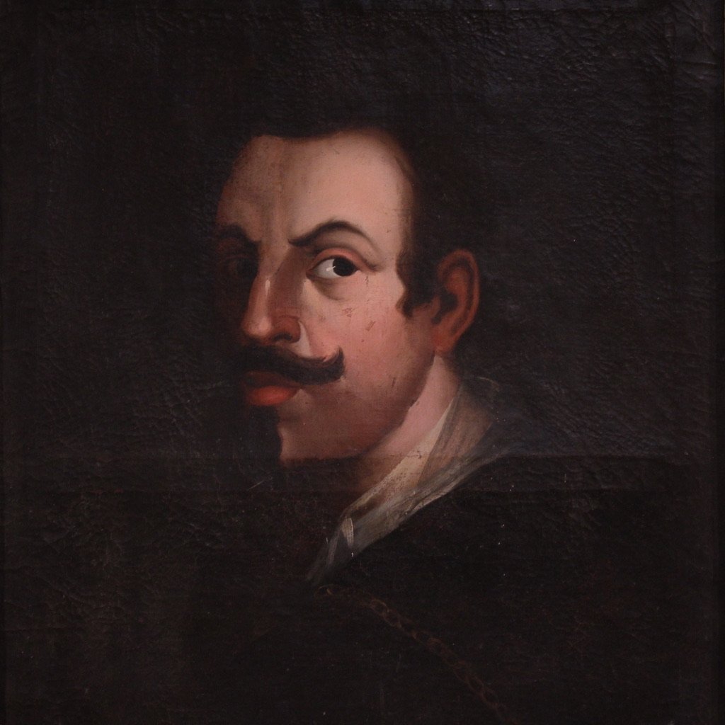 Peinture espagnole ancienne portrait de gentilhomme du 18ème siècle-photo-2