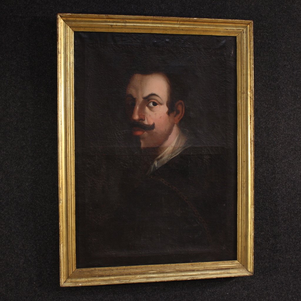Peinture espagnole ancienne portrait de gentilhomme du 18ème siècle-photo-7