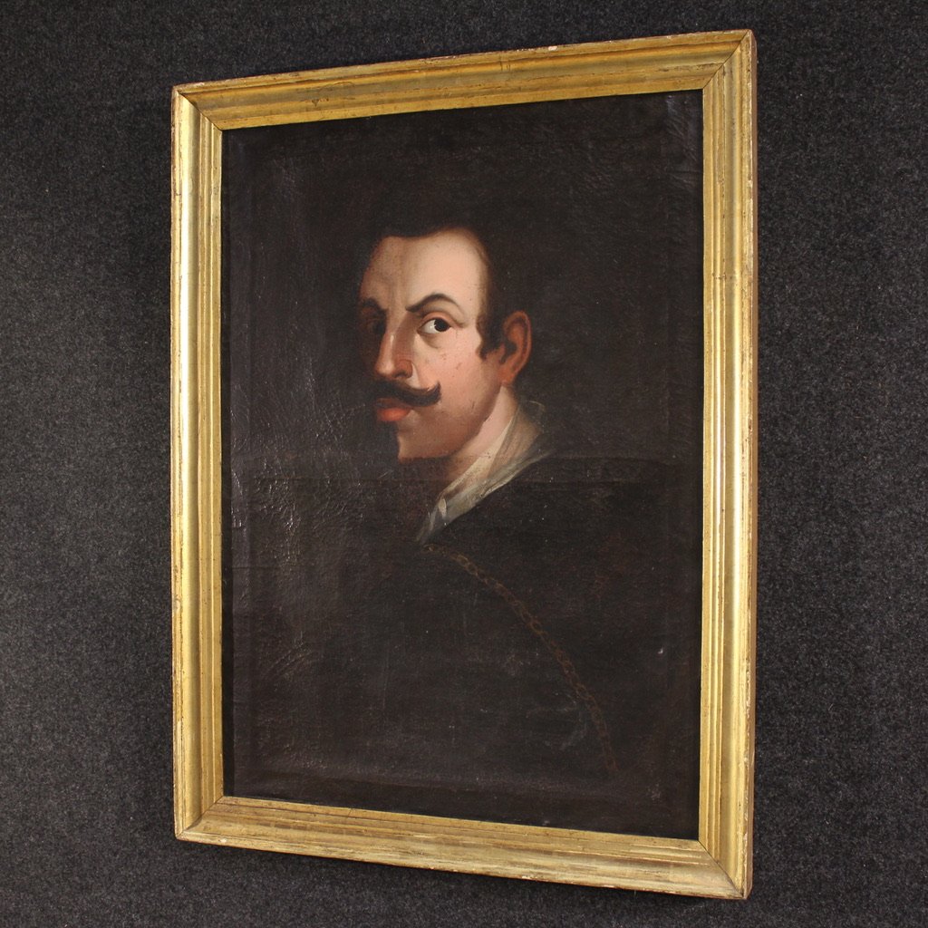 Peinture espagnole ancienne portrait de gentilhomme du 18ème siècle-photo-8