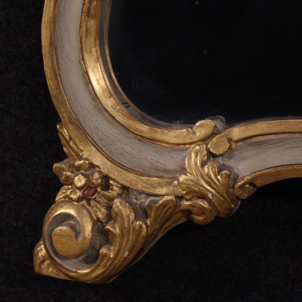 20th Century Lacquered And Gilded Italian Mirror-photo-4