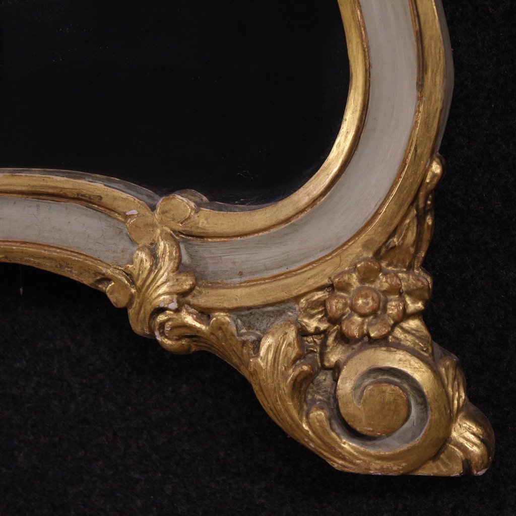 20th Century Lacquered And Gilded Italian Mirror-photo-1