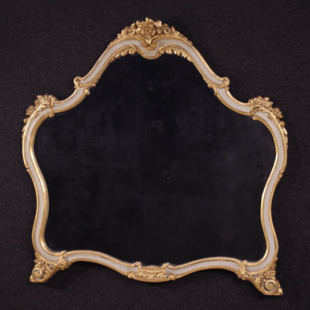 20th Century Lacquered And Gilded Italian Mirror-photo-4