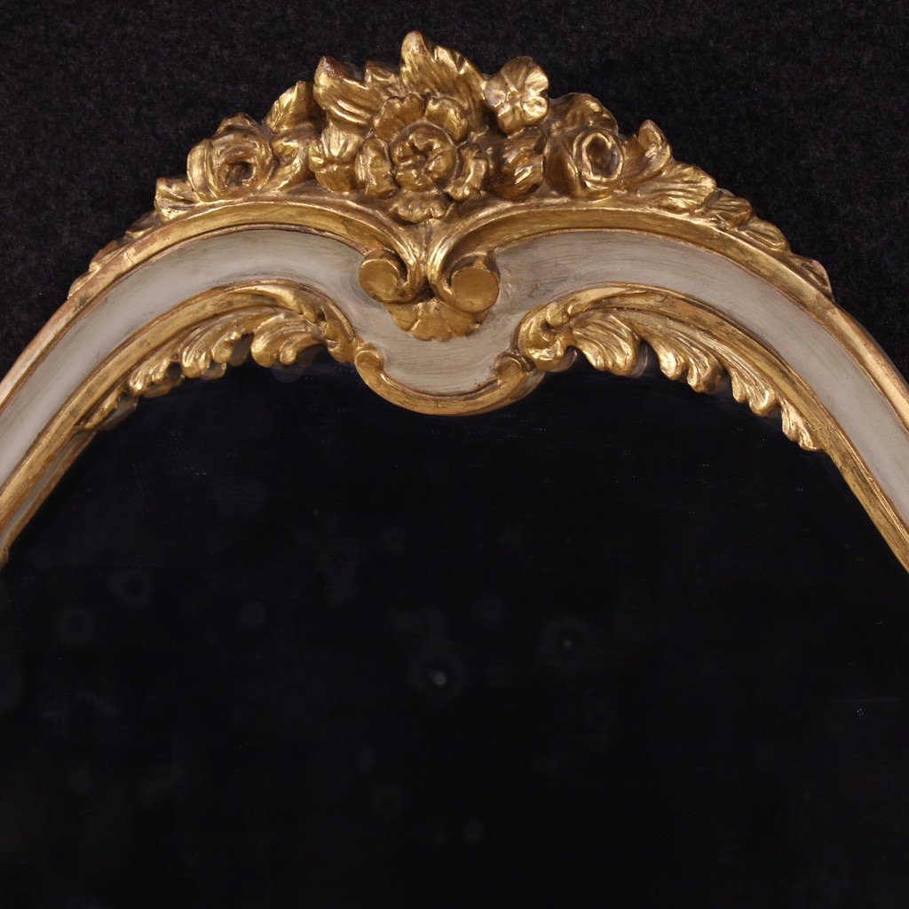 20th Century Lacquered And Gilded Italian Mirror-photo-5