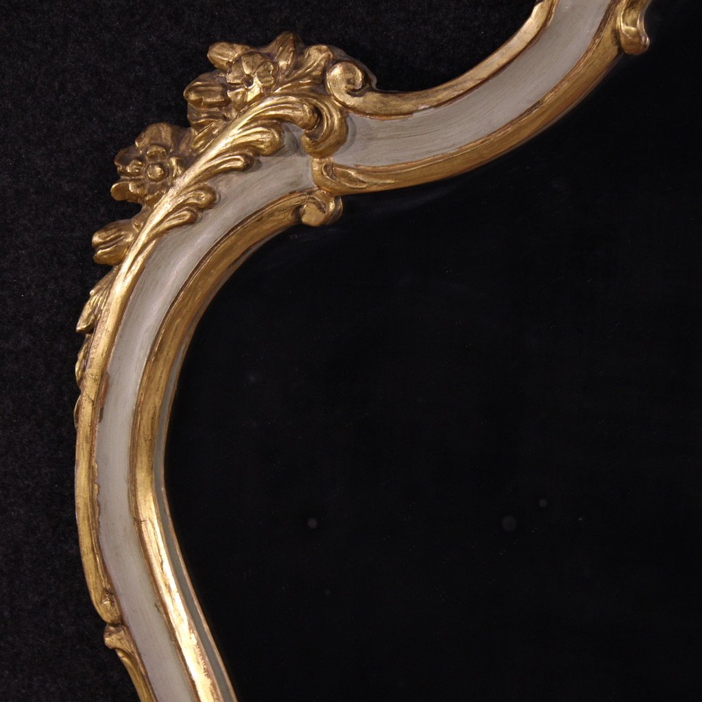 20th Century Lacquered And Gilded Italian Mirror-photo-6