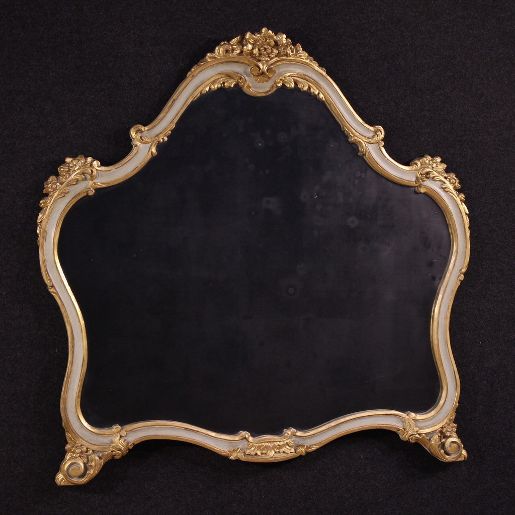 20th Century Lacquered And Gilded Italian Mirror