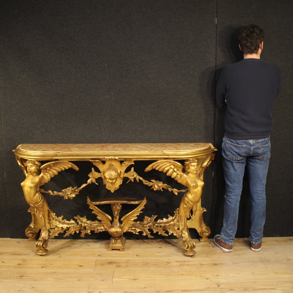 20th Century Gilded Italian Console-photo-2