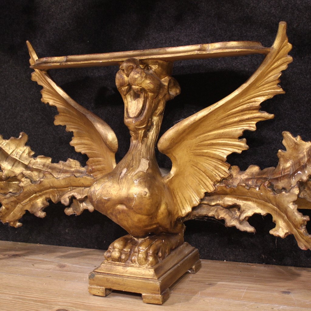 20th Century Gilded Italian Console-photo-3