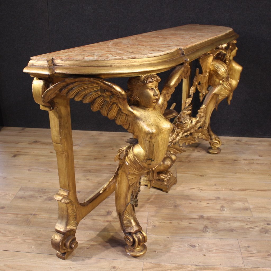 20th Century Gilded Italian Console-photo-4