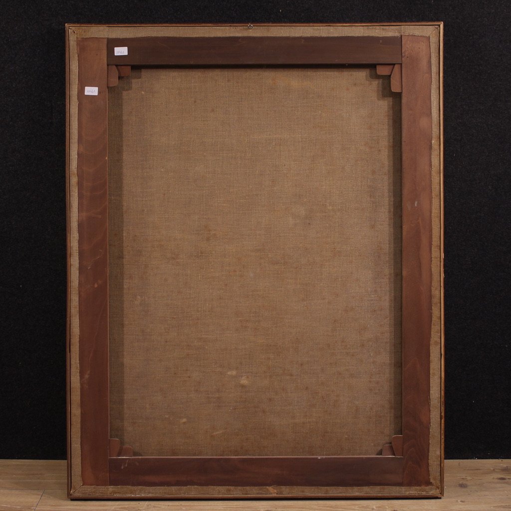 Antique Italian Painting Of Adoration Of Friars With Cherubs From The 17th Century-photo-4