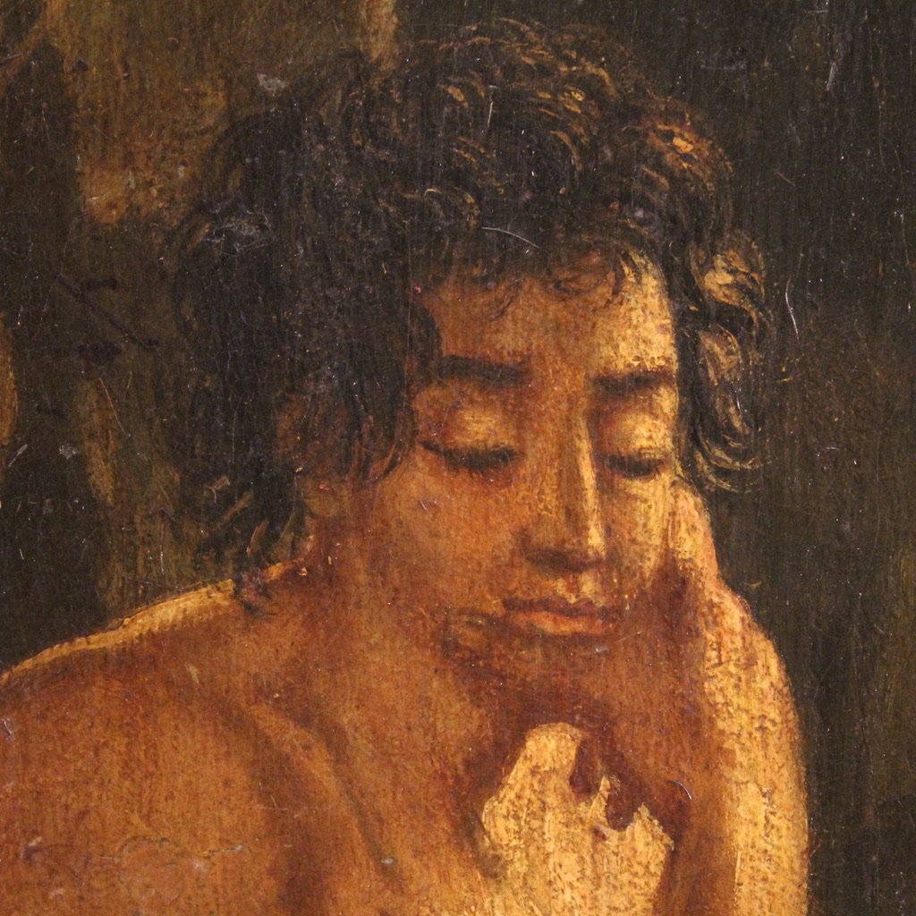 Antique French Painting Of St. John The Baptist From The 18th Century-photo-6