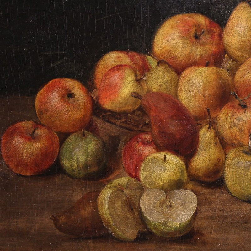Peinture française du 20ème siècle, nature morte aux fruits-photo-3